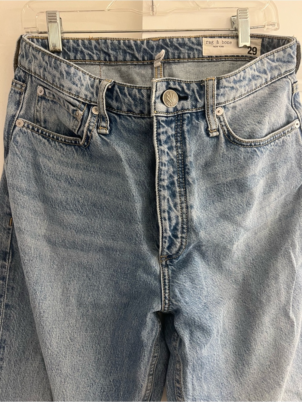 rag & bone Faded Light Blue High-Rise Jeans